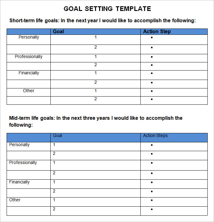 11 Effective Goal Setting Templates for You Stunning Motivation
