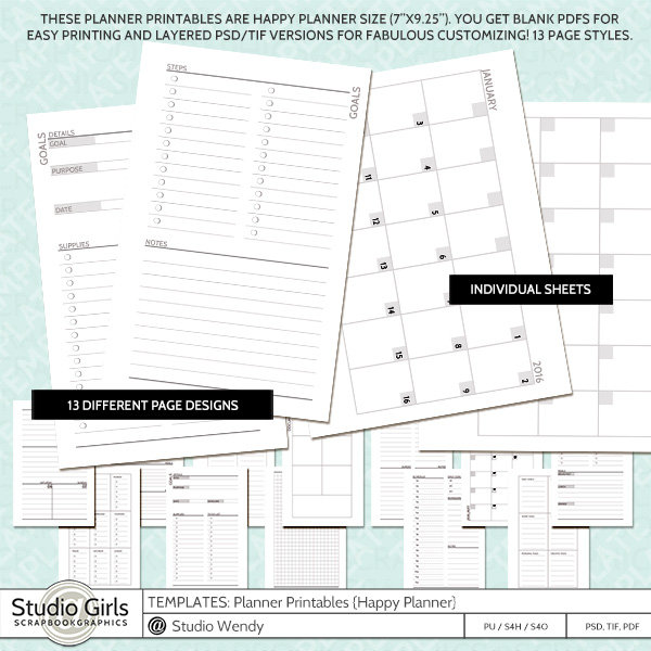 TEMPLATES: Planner Printables {Happy Planner) | Wendyzine Scraps Blog