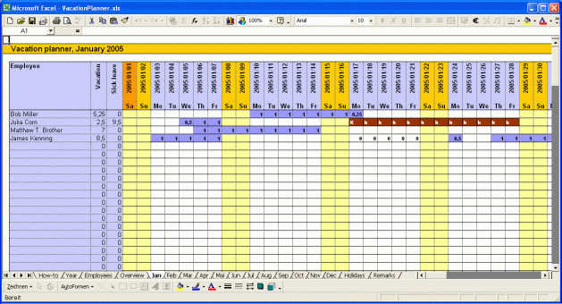 Holiday Chart Template