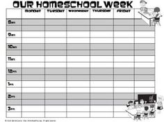 Homeschool Weekly Schedule Template | Homeschool Forms 