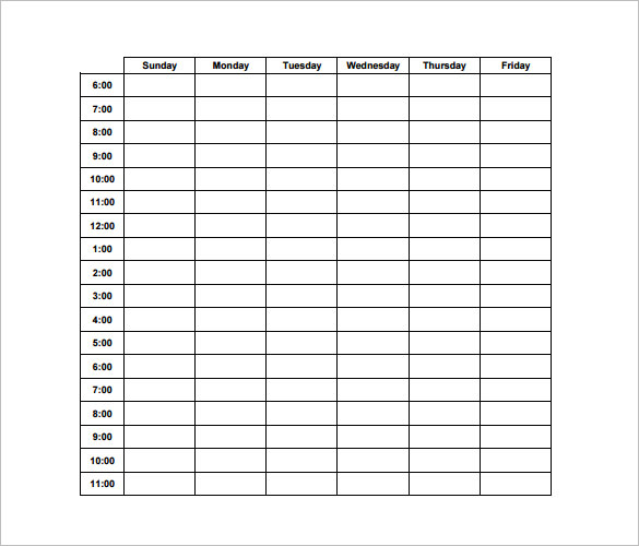 Hourly Schedule Template 25+ Free Word, Excel, PDF Format | Free 