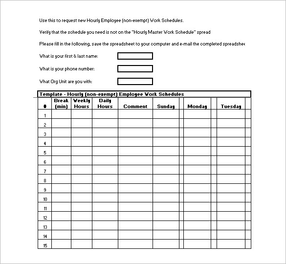 Hourly Schedule Template 25+ Free Word, Excel, PDF Format | Free 