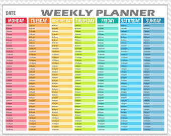 7+ weekly hourly planner pdf | a cover letters