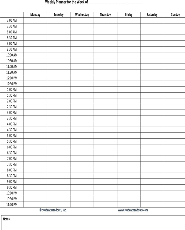 Hourly Schedule Template 25+ Free Word, Excel, PDF Format | Free 
