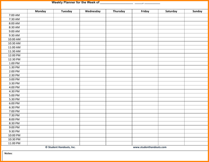 7+ weekly hourly planner pdf | a cover letters