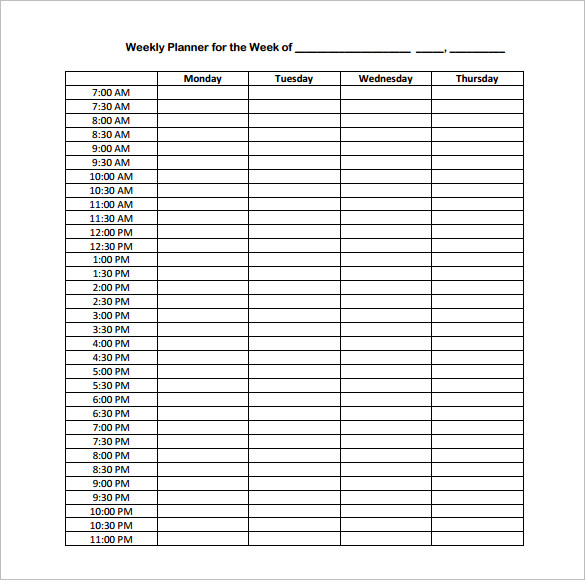 Hourly Schedule Template 25+ Free Word, Excel, PDF Format | Free 