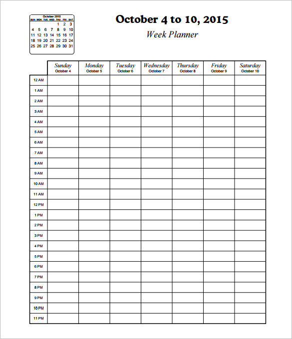 Hourly Schedule Template 25+ Free Word, Excel, PDF Format | Free 