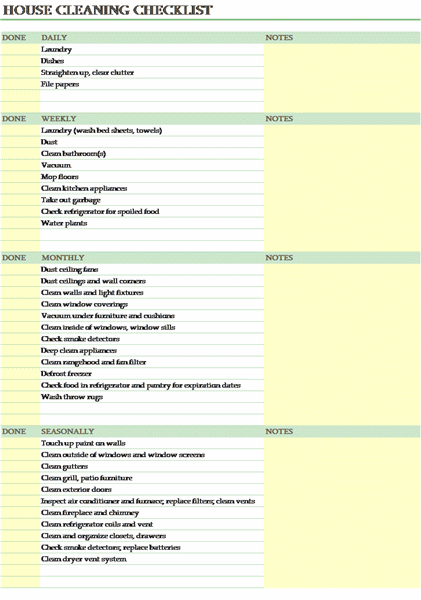 Cleaning Checklist Template by CleaningFlyer.com