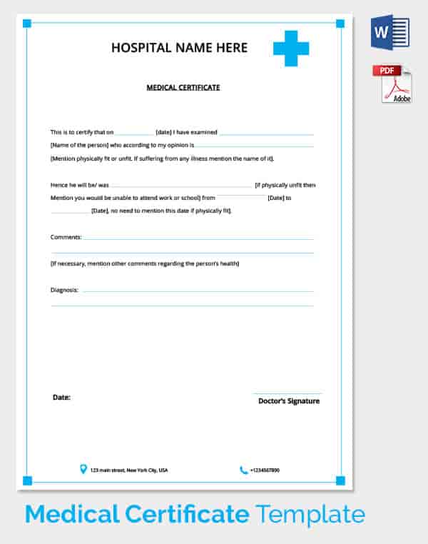 Free Fake Medical Certificate Template