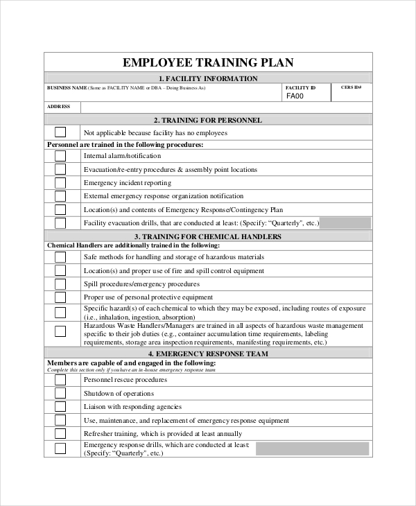 Training Plan 11+ Free PDF, Word Documents Download | Free 