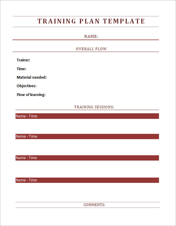 Training Plan Template 17+ Download Free Documents in PDF, Word