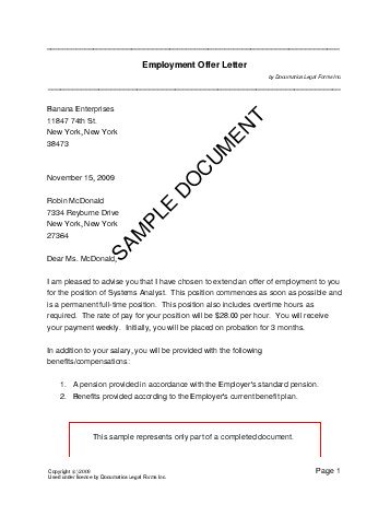 Offer letter format Free Offer Letter Sample