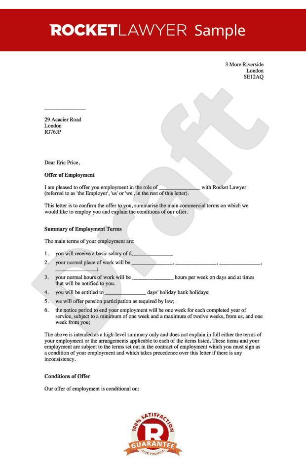 A job offer letter format. | Business Letters | Pinterest | Job 