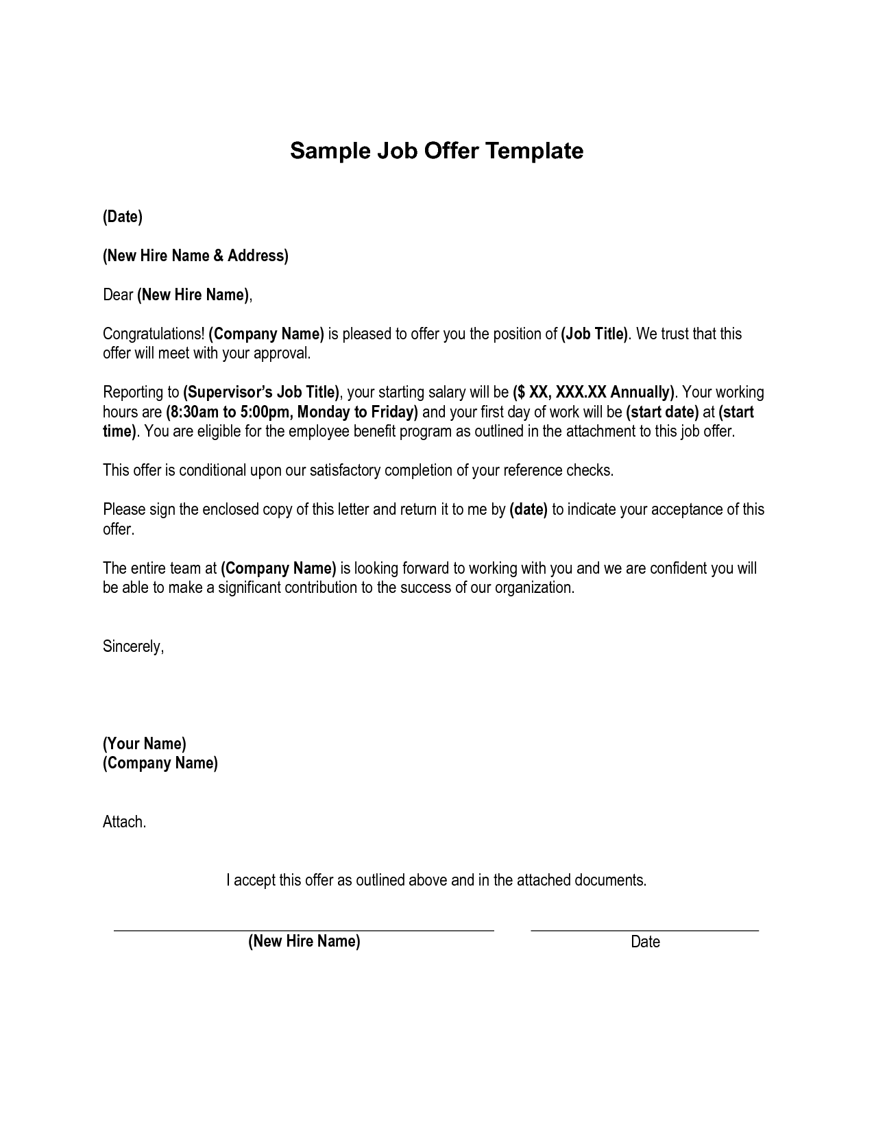 Offer Letter Template 54+ Free Word, PDF Format | Free & Premium 