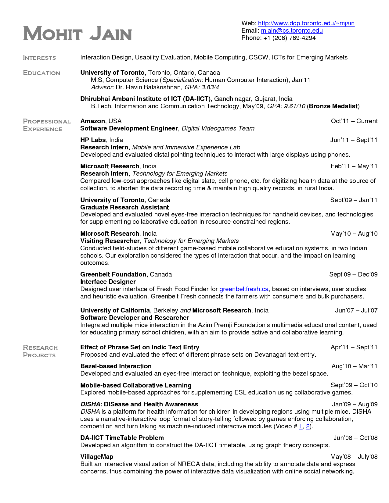 latex resume template computer science