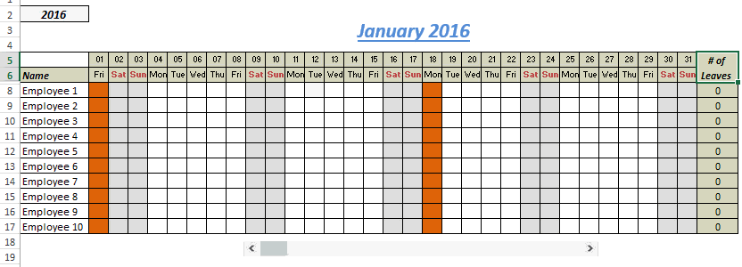 Free Excel Leave Tracker Template (Updated for 2017)