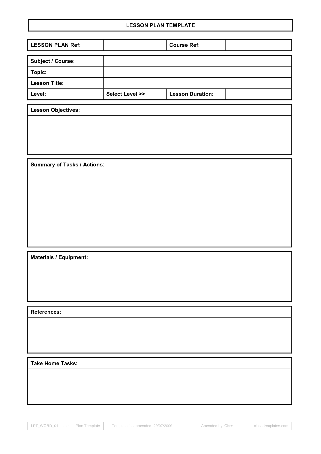 Lesson Plan Template for Binders Free by Angie Amos | TpT