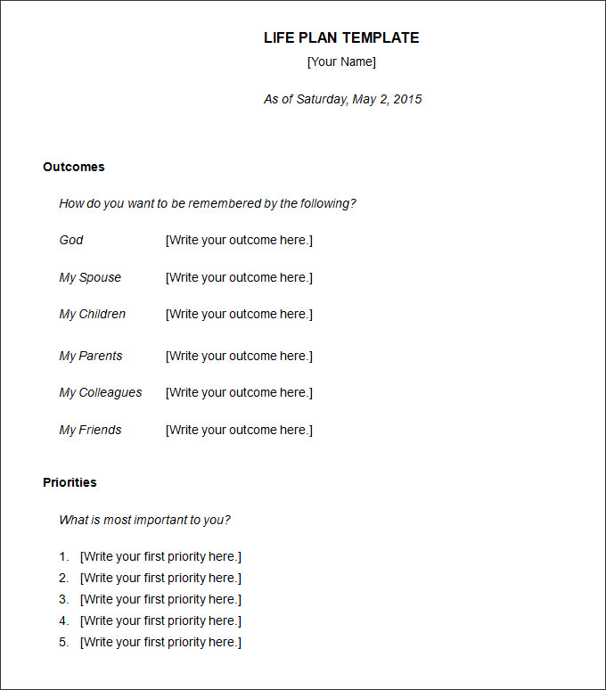 Life Plan Template 4+ Free Word, PDF Documents Download | Free 