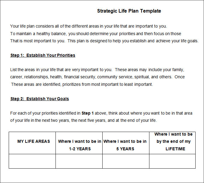 Life Plan Template 4+ Free Word, PDF Documents Download | Free 