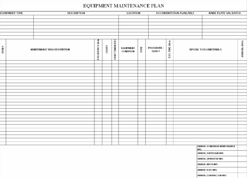 Equipment Maintenance Log Template MS Excel | Excel Templates