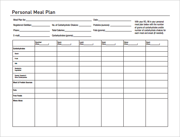 11+ Meal Planning Template | Free & Premium Templates