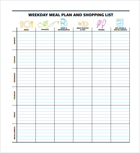 11+ Meal Planning Template | Free & Premium Templates