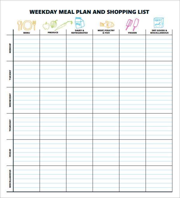 Sample Meal Planning Template 16+Download Free Documents in PDF 