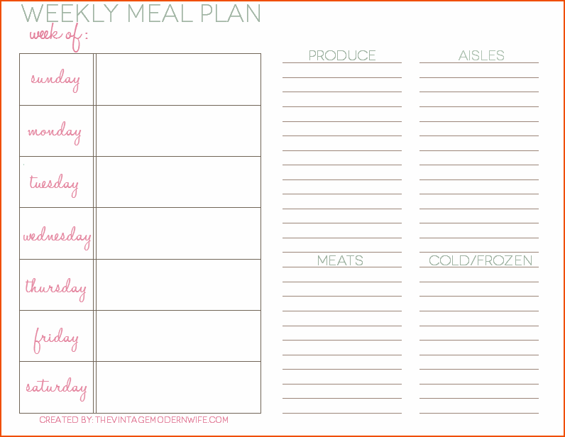 8+ weekly meal planner template bookletemplate.org