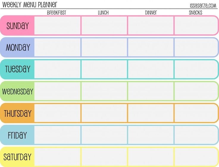 Meal Plan Template Word | Template Design