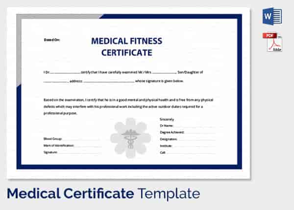 Medical Certificate Template PDF | Blank Certificates