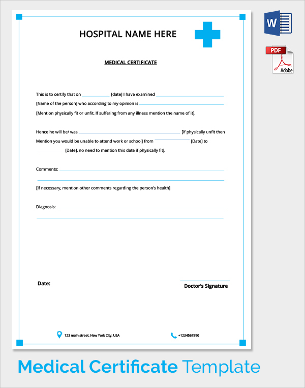 Sample Medical Certificate 31+ Download Documents in PDF , Word