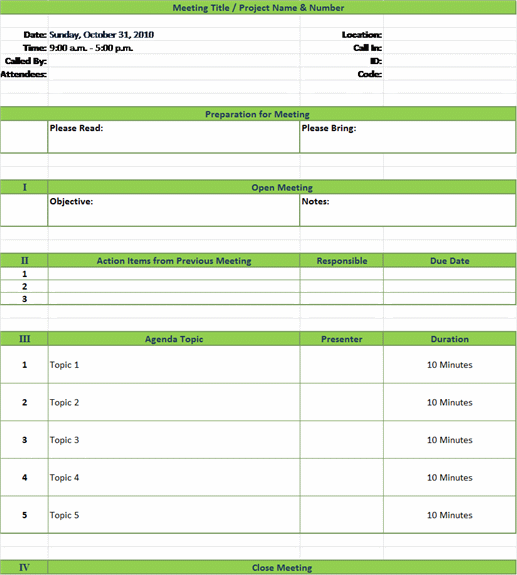 Agenda Templates | Ready Made Office Templates