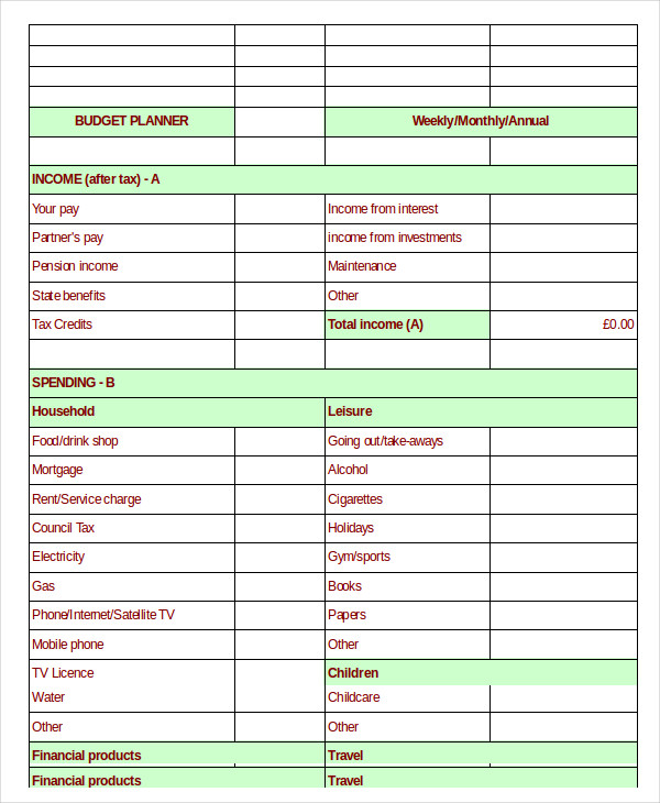 Monthly Budget Planner Template 10+ Free Excel, PDF Documents 