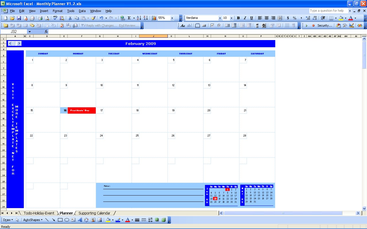 Monthly Planner | Excel Templates