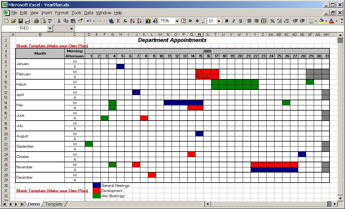 OfficeHelp Template (00028) Calendar Plan Year Planner Template