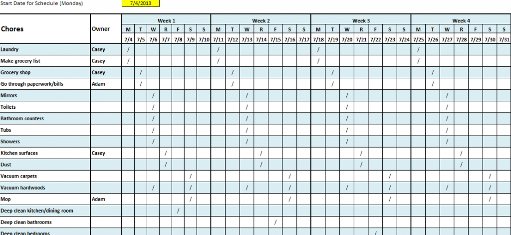 Monthly Work Schedule Template 26+ Free Word, Excel, PDF Format 