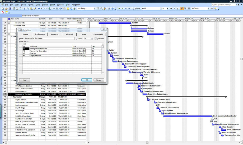 microsoft scheduling software for construction