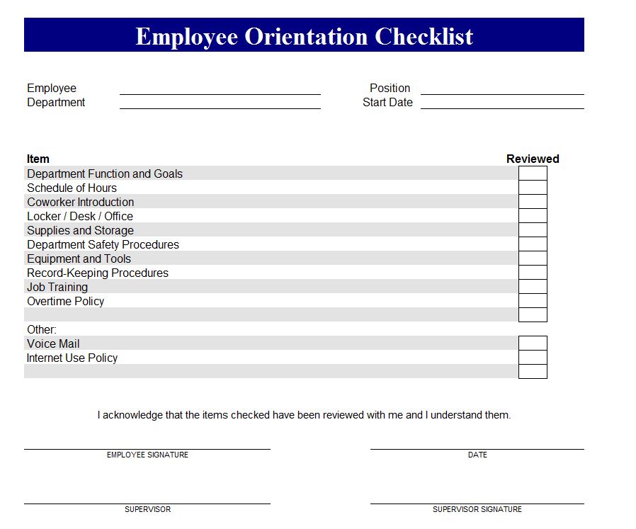 Sample Training Checklist Template. Induction Training Checklist 