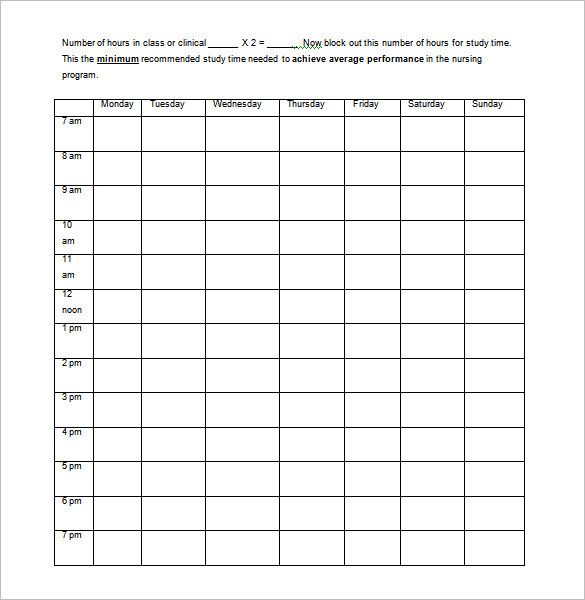 Nursing Schedule Template – 7+ Free Word, Excel, PDF Format 