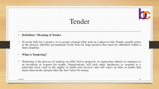 Cover Letter, Quotations, Tender & E Tender