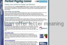 Loan offer letter meaning, Ace cash express first loan free