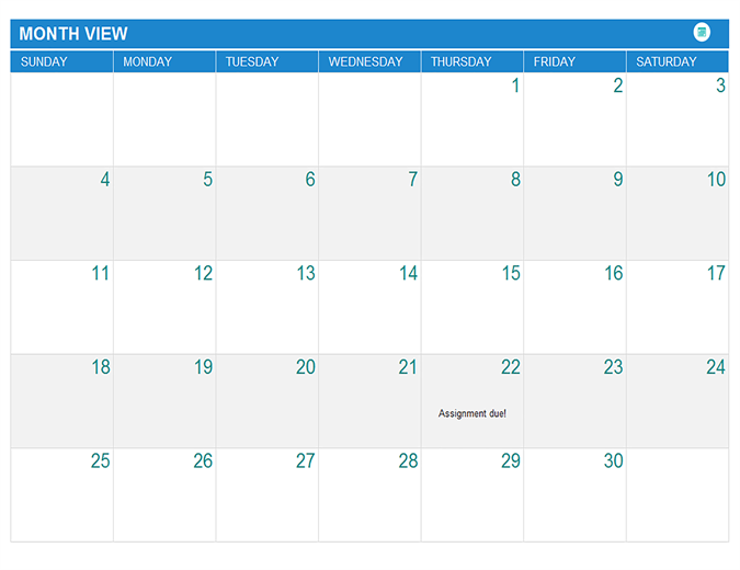 Student assignment planner Office Templates