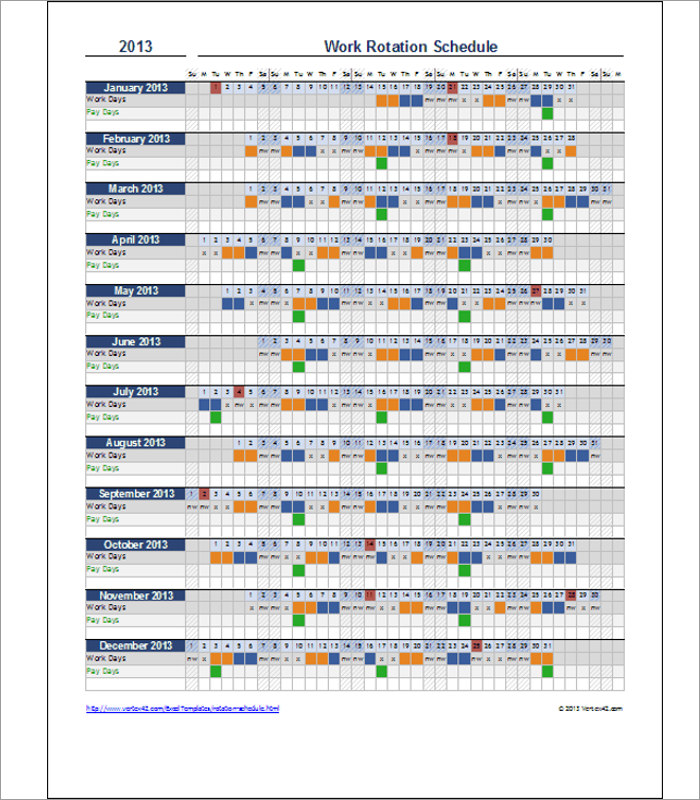 On Call Rotation Schedule Template planner template free