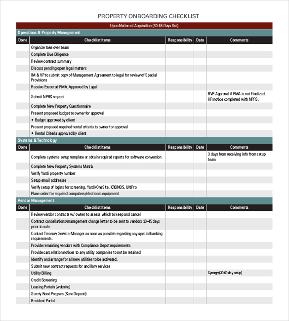 Onboarding Checklist Template – 10+ Free Word, Excel, PDF 