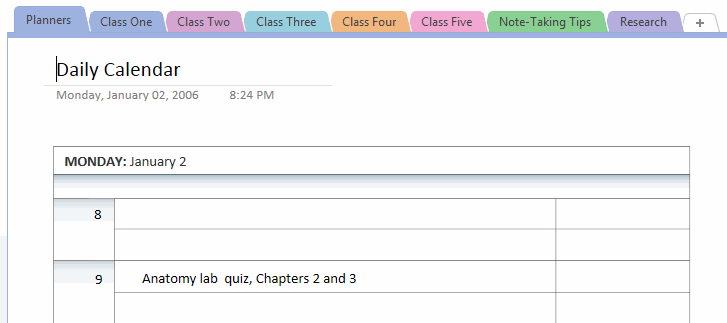 Choose a Daily Planner for OneNote