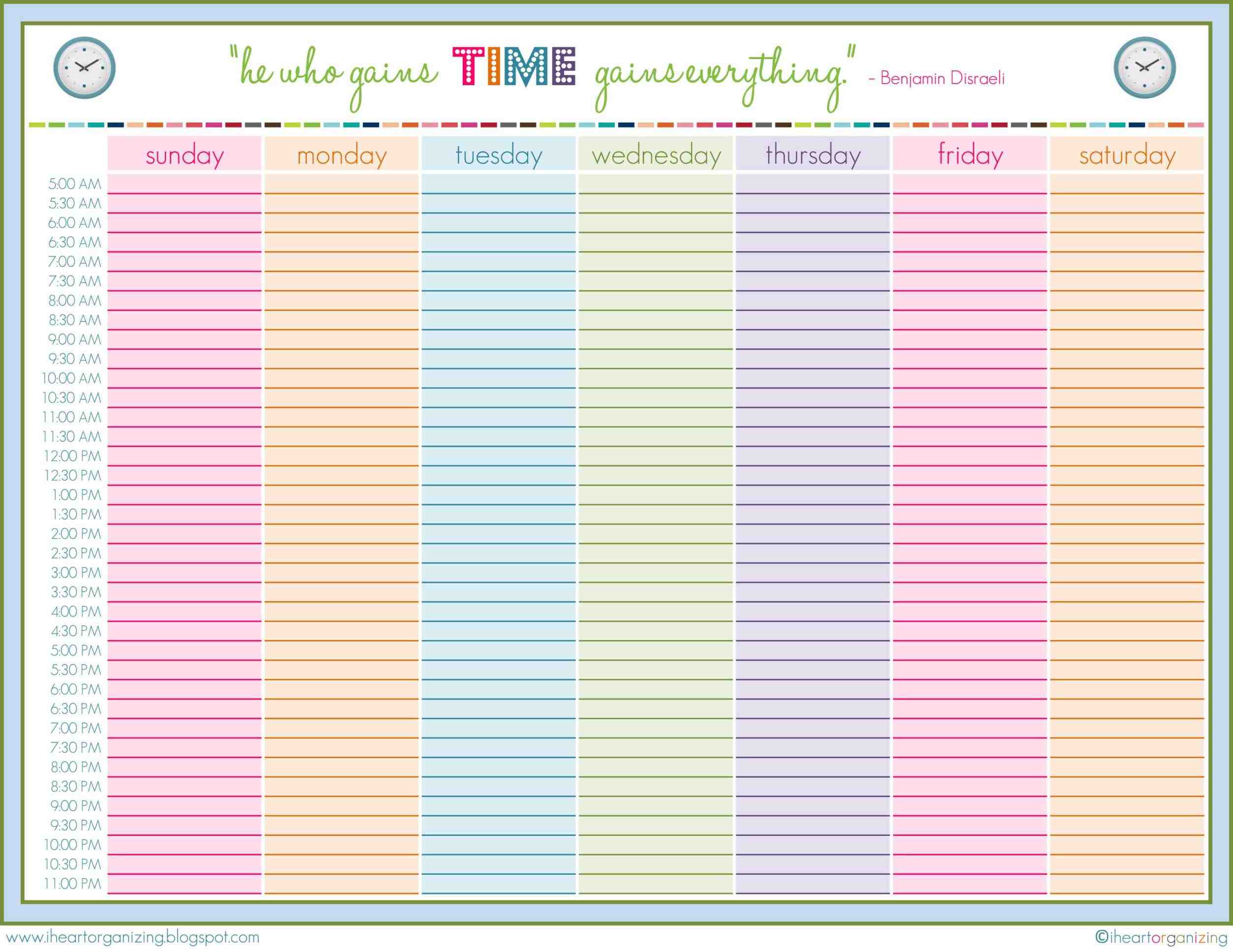 Online Planner Template Planner Template Free