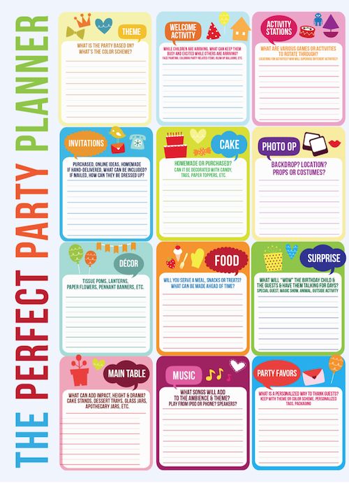 Birthday Party Planning Checklist Template