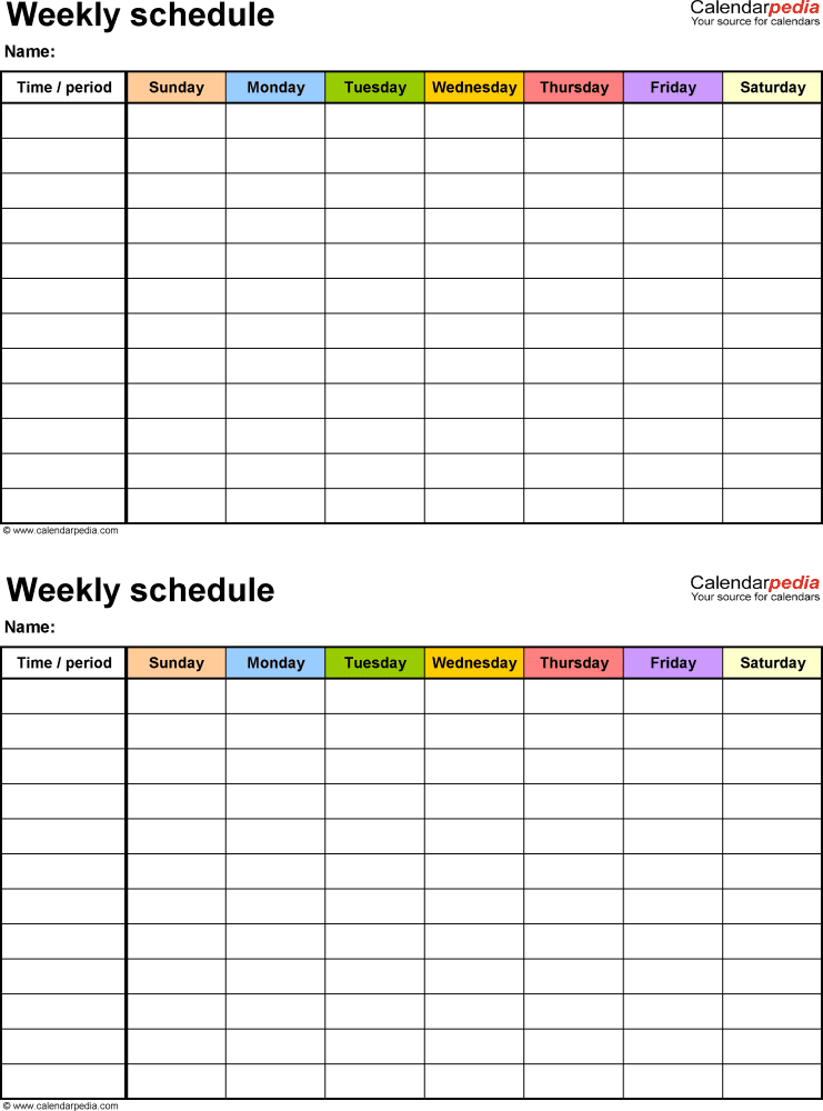 Printable Daily Schedule Template | Daily Planner PDFs