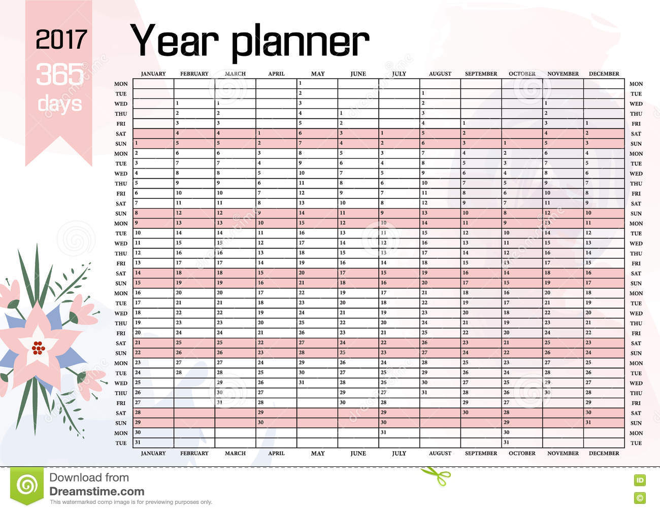 2017 Calendar Download 17 free printable Excel templates (.xls)