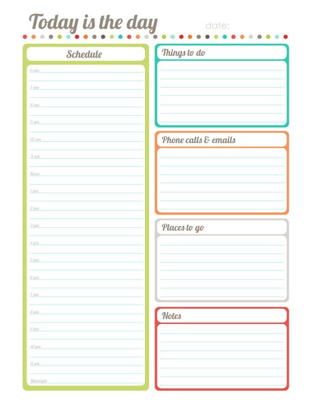 Daily Planner Template Free Printable Daily Planner for Excel